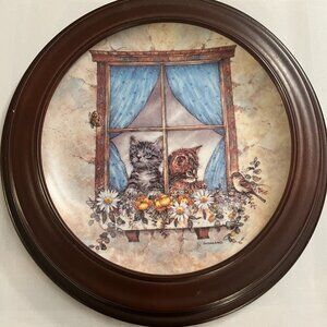 "Unexpected Visitors" by Joseph Giordano in a wooden frame.